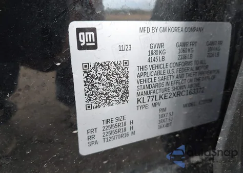 2024 Chevrolet Trax Fwd Activ z USA, uszkodzony, nr VIN KL77LKE2XRC163372